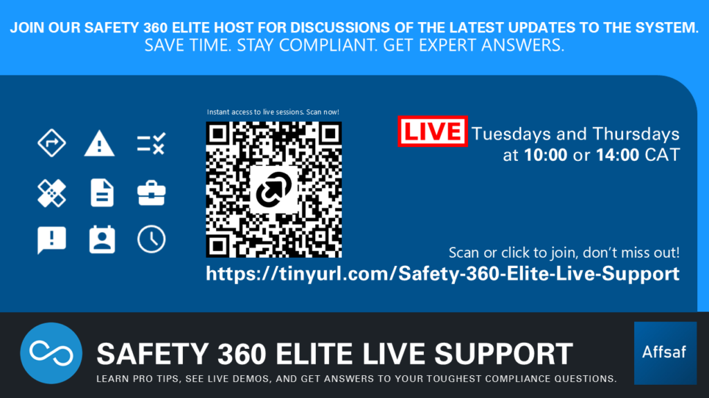 Safety 360 Elite Live Support sessions invitation